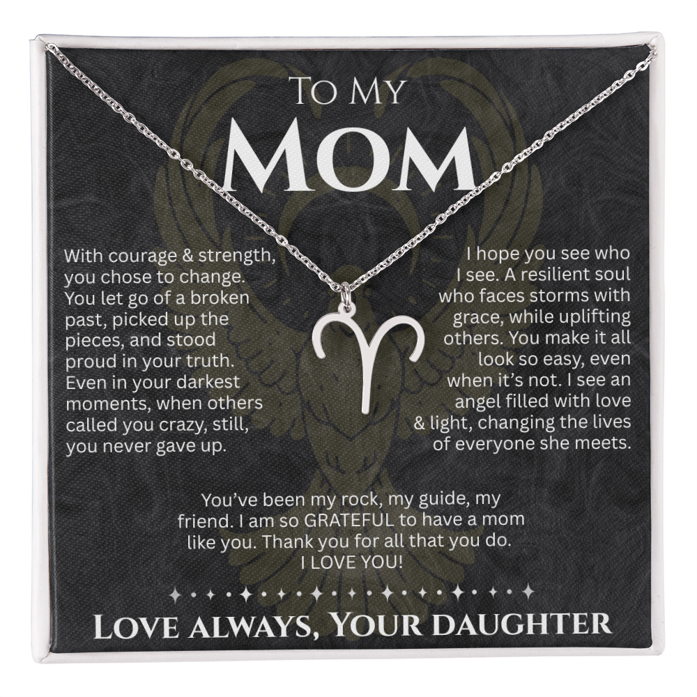 Zodiac Sign Necklace - To My Mom - I Hope You See Who I See - Love Always, Your Daughter